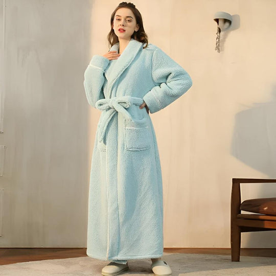 Sahari - Unisex Bademantel | Koraalfleece, Sjaalkragen, Praktische Taschen