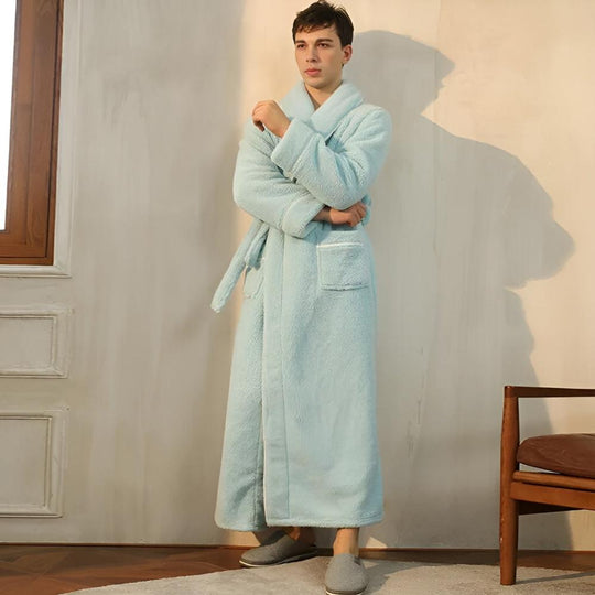 Sahari - Unisex Bademantel | Koraalfleece, Sjaalkragen, Praktische Taschen