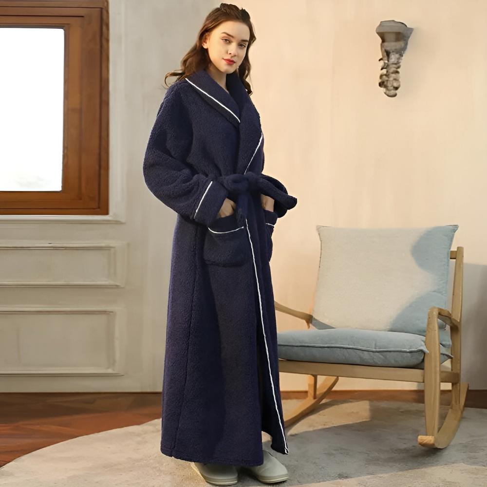 Sahari - Unisex Bademantel | Koraalfleece, Sjaalkragen, Praktische Taschen