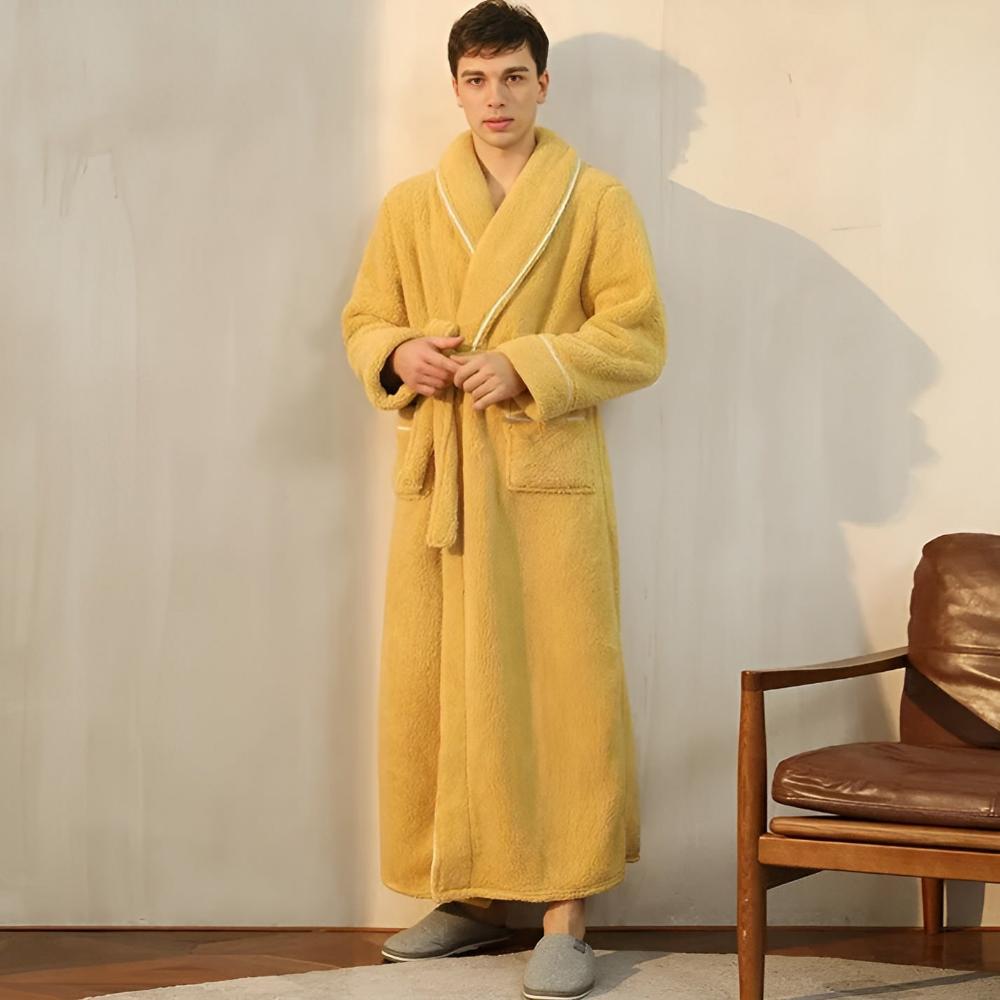 Sahari - Unisex Bademantel | Koraalfleece, Sjaalkragen, Praktische Taschen