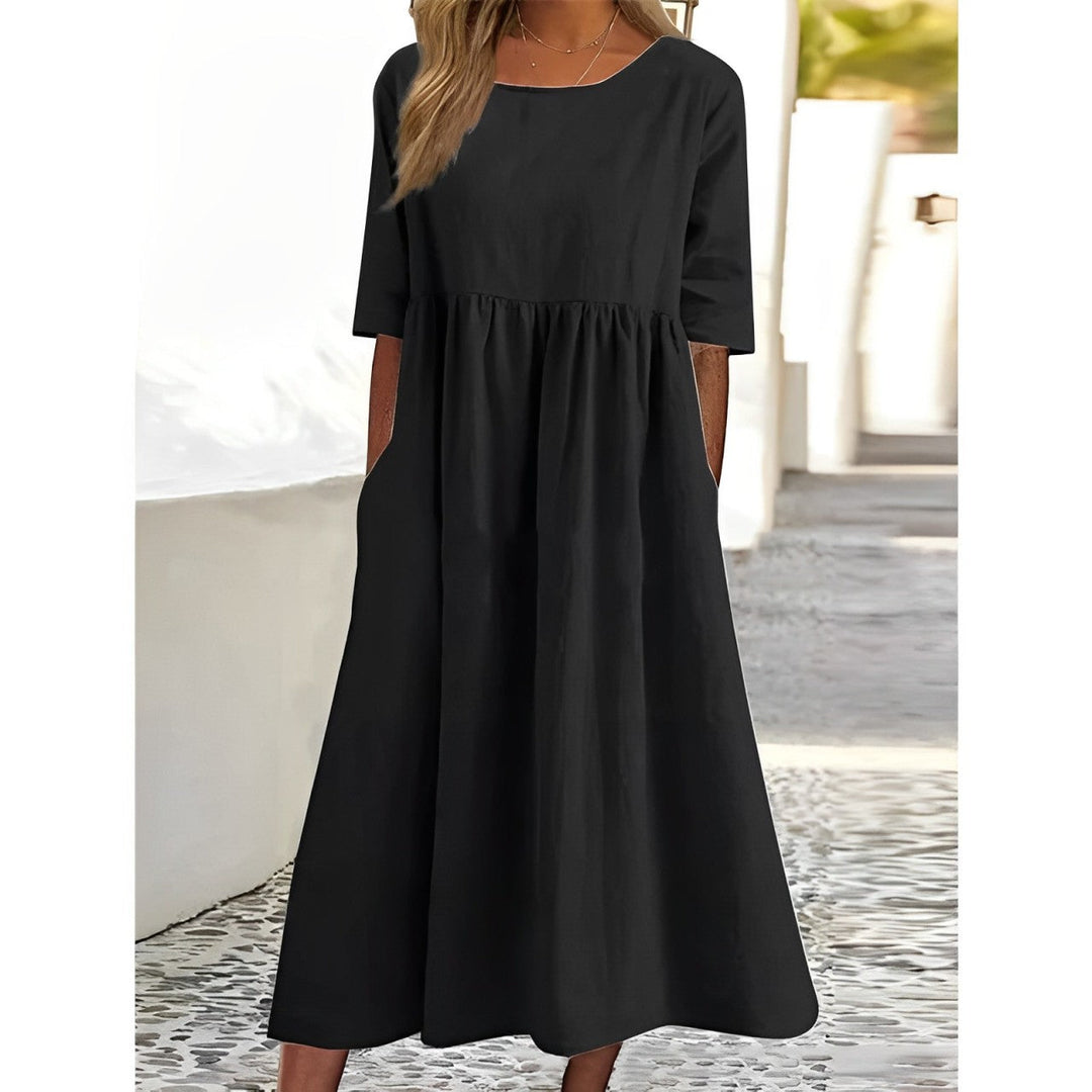 Sahari – Luftiges Midikleid mit Plissee-Details