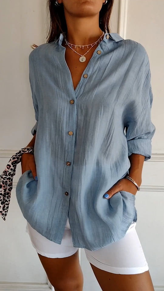 Sahari – Elegantes Damen-Shirt mit Falten-Detail