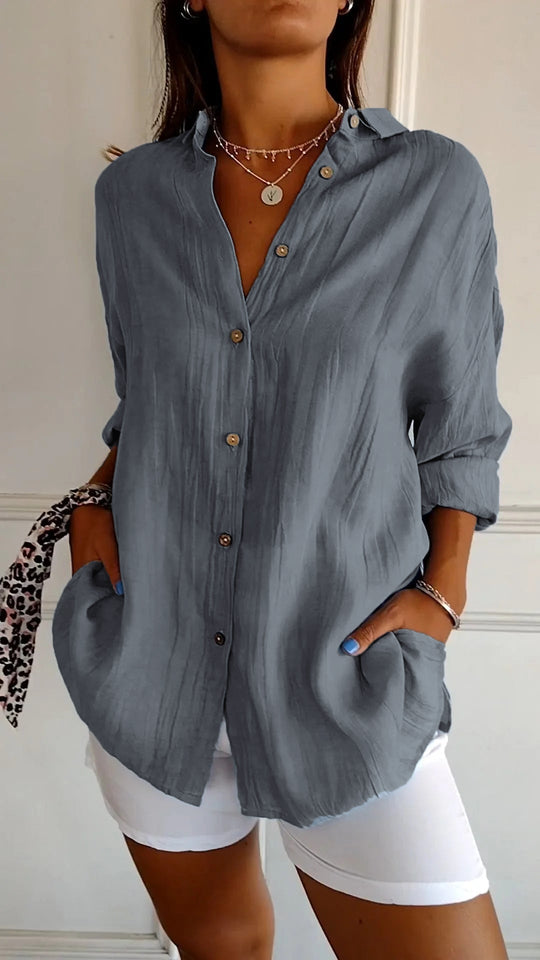 Sahari – Elegantes Damen-Shirt mit Falten-Detail