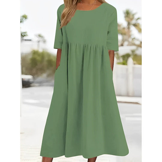 Sahari – Luftiges Midikleid mit Plissee-Details