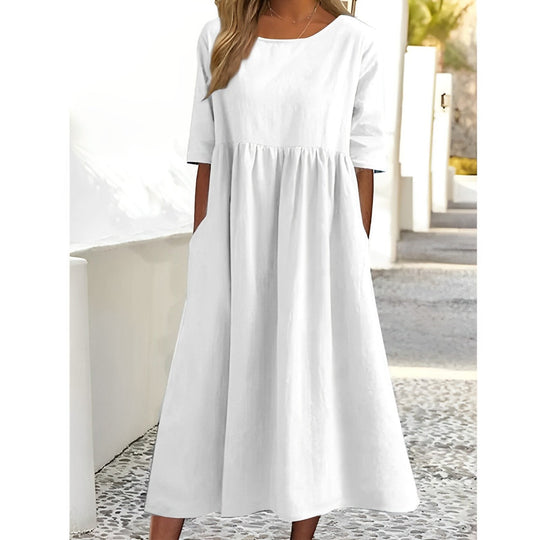 Sahari – Luftiges Midikleid mit Plissee-Details